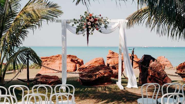 Wedding of the week: Picture-perfect Broome wedding brings loved ones together for first time