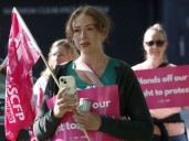 Hospital workers protest proposed 'bubble zone' bylaw