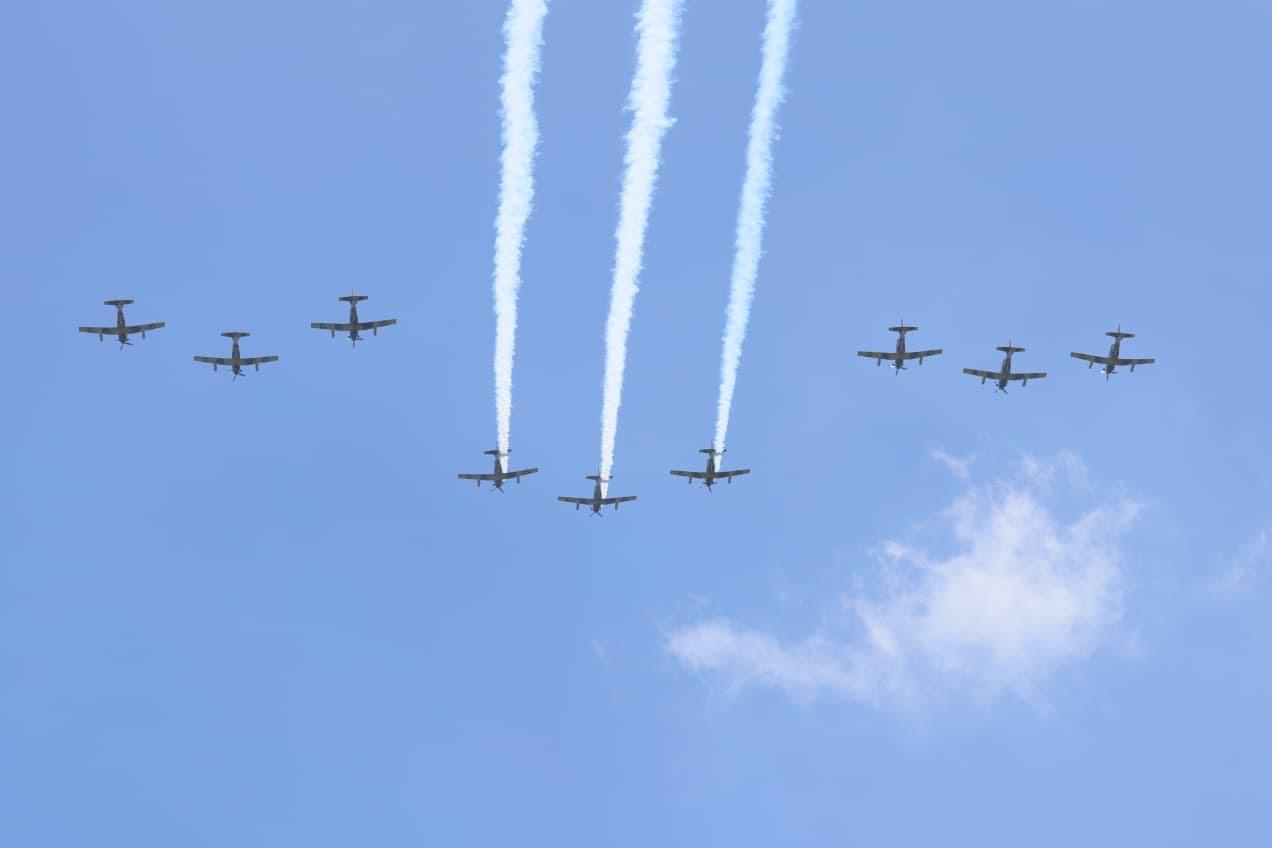 Cielos de Tlaxcala son escenarios de prácticas aéreas para el desfile del 16 de septiembre