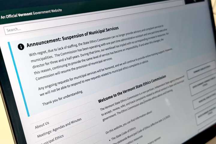 Ethics take a backseat in Vermont, under-funded commission not taking new municipal cases