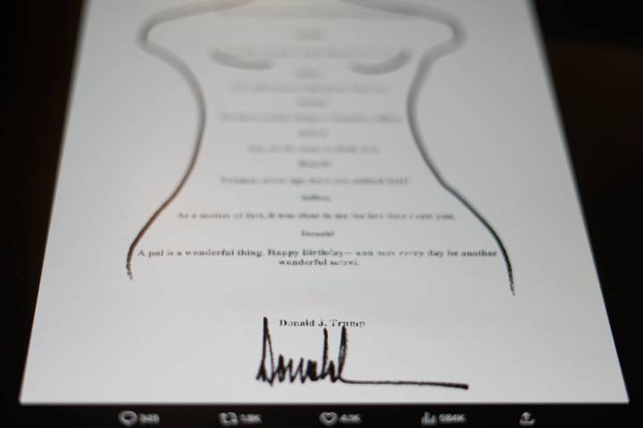 Trump note to Epstein that he denies writing is released by Congress