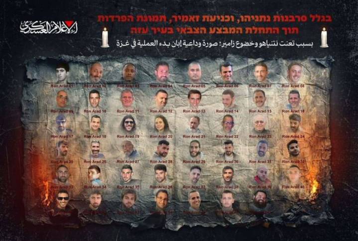 “De despedida”. En otra acción de terror psicológico, Hamas publicó fotos de los rehenes con un provocador mensaje