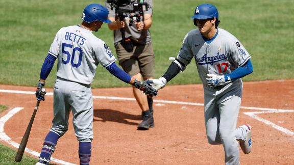 Ohtani hits 2 HRs, Betts also goes deep as Dodgers end skid with 5