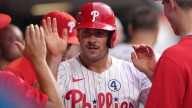 Phillies, Marlins in rain delay after Realmuto injured, Jhoan Duran blows save
