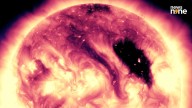 Disappointing high speed stream from coronal hole washes over Earth
