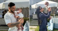 ¿Se le despertó el instinto paternal? Mario y Onelia se lucen engriendo al hijo de Ignacio Baladán en su fiesta