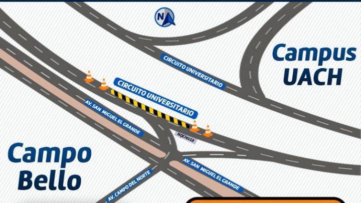 Recortarán carriles en Circuito Universitario por obra de construcción