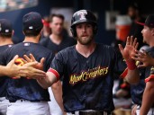 Valencia’s monster game helps Mud Hens earn split