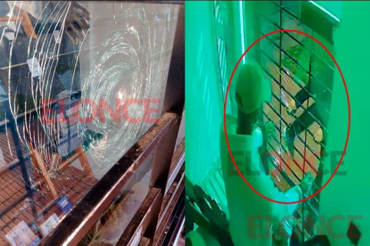 Video: delincuente rompió vidriera de comercio de Paraná para robar