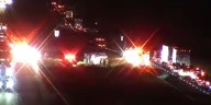 Vehicle flips on I-10 in Live Oak, lanes blocked