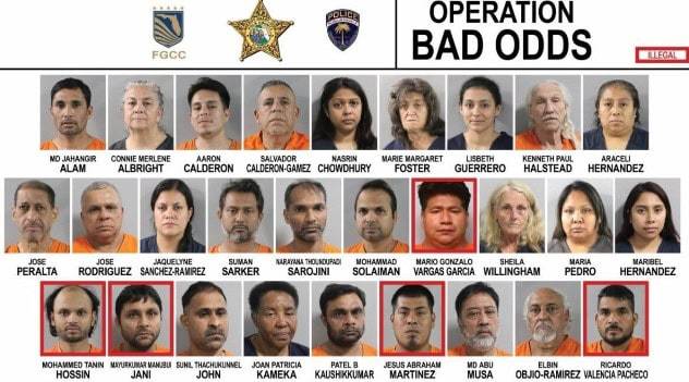 Polk County "Operation Bad Odds" Nabs Illegal Immigrants, Shuts Down Underground Gambling