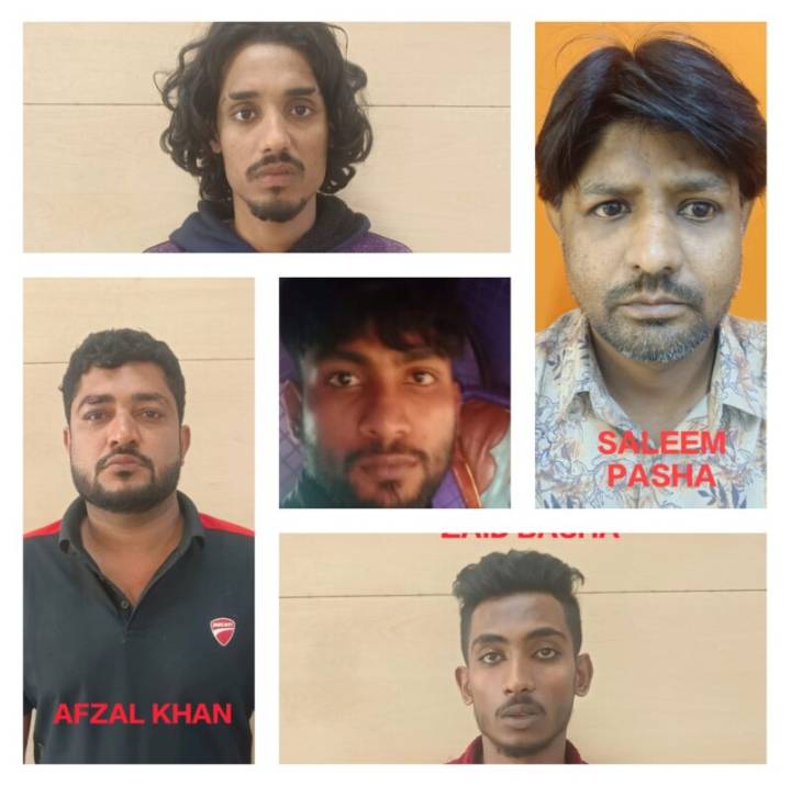Five member gang arrested by Malleswaram Police for attacking a man over trivial row