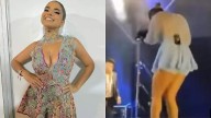 Dron golpea a cantante peruana durante concierto en Chiclayo; así fue el momento