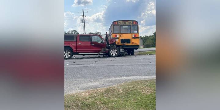 Four students taken to the hospital after crash involving EBR school bus