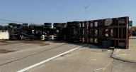 Truck overturns, causes delays Tuesday morning on I35 in Robinson