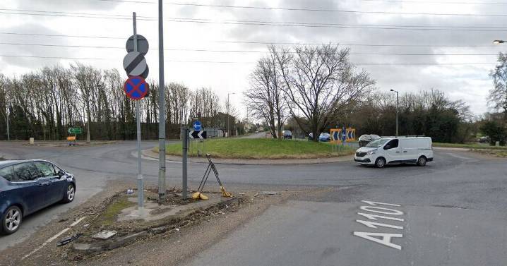 Police at scene of crash along A47