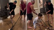 Capitals Ovechkin, Sandin, work on hockey skills in hallway