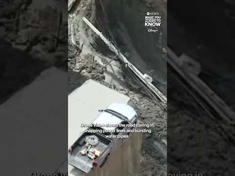 Sinkhole swallows road in Bangkok