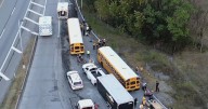 Crash involving school buses on Pennsylvania Turnpike sends 8 to hospital
