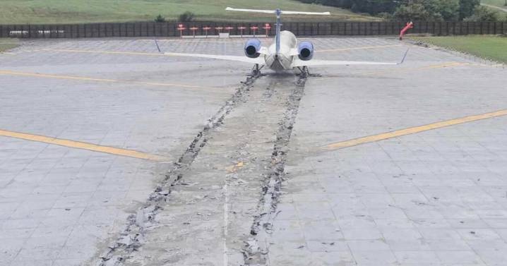 A plane had to be stopped by a safety zone at the end of the runway at a Virginia airport