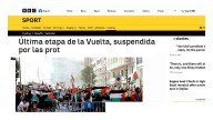 La suspensión de la última etapa de la Vuelta, protagonista de las portadas internacionales