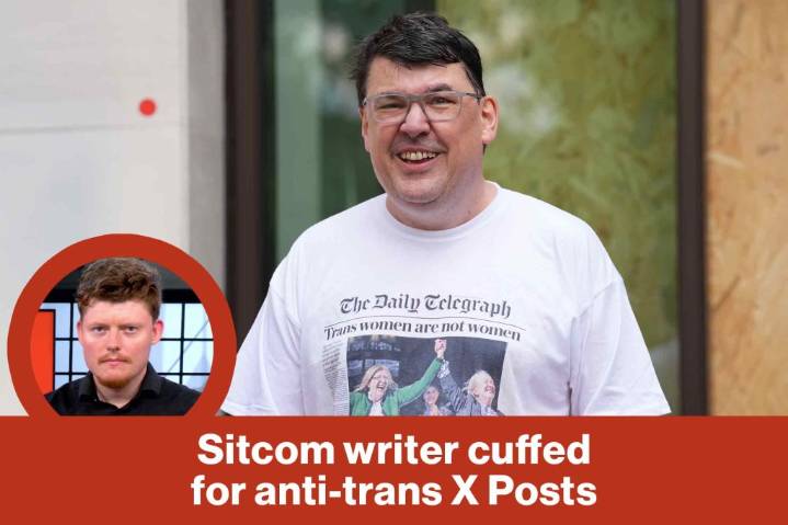 Sitcom writer cuffed for anti
