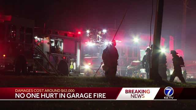 Omaha firefighters extinguish garage fire