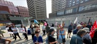 ‘It’s a matter of fairness’: Protesters in Edmonton demand Carney deliver pharmacare to all Canadians