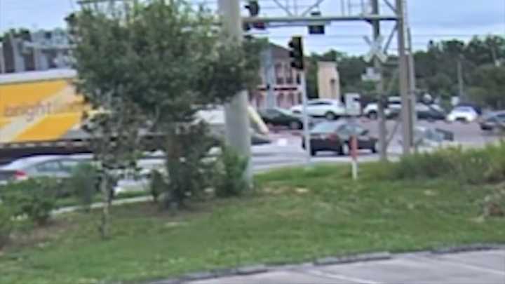 Video shows elderly driver going around crossing arms before being fatally struck by Brightline train near Orlando