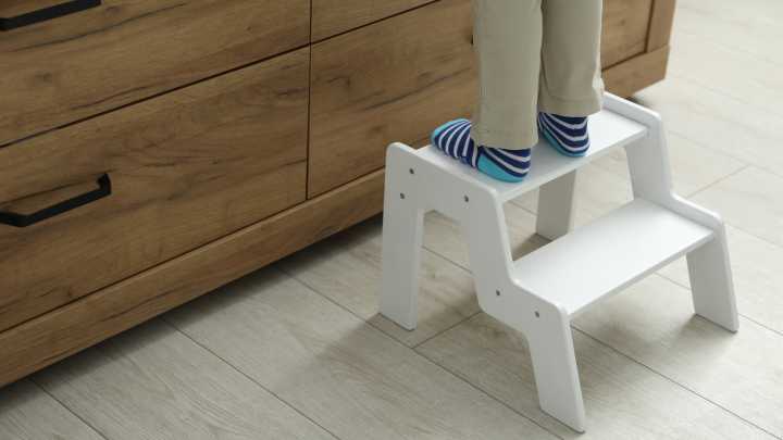 Give A Basic IKEA Step Stool The Cutest Custom Makeover With A Budget
