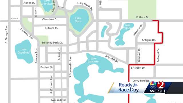 See course map for 2025 OUC Orlando Half Marathon