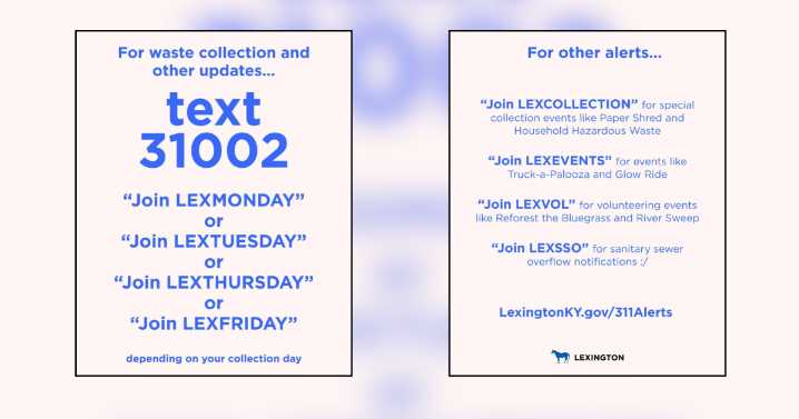Live Green Lexington announces new text alert system