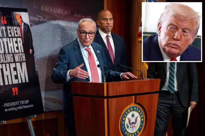 Chuck Schumer and Hakeem Jeffries ‘demand’ meeting with Trump as government shutdown deadline nears 