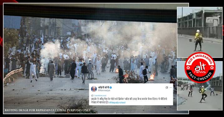 Tear gas cannister caught by protester: Pakistan video from 2022 shared as Nepal