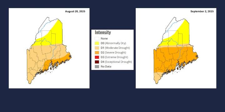 Over half of Maine now experiencing Severe Drought conditions