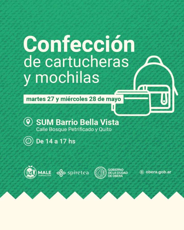 Continúan las confecciones de cartucheras y mochilas