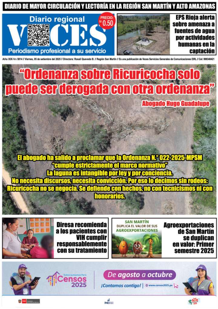 Portada, viernes 05 de setiembre 2025