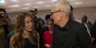 Apple CEO Tim Cook helps sell iPhone 17