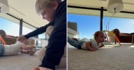 La emoción de Mirko al ver a su hermana Milenka gatear por primera vez