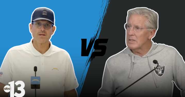 Raiders’ Pete Carroll, Chargers’ Jim Harbaugh renew storied rivalry