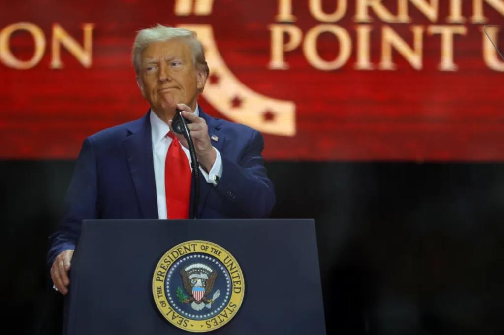 Trump calls Charlie Kirk one of 'America's greatest patriots' in impassioned speech at MAGA influencer's memorial
