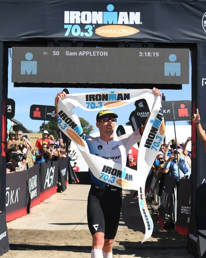 Triathletes Sam Appleton, Tamara Jewett set records in Ironman 70.3 Santa Cruz wins
