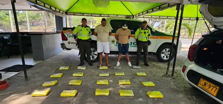Llevaban en el carro 20 kilos de marihuana que iba para Cartagena