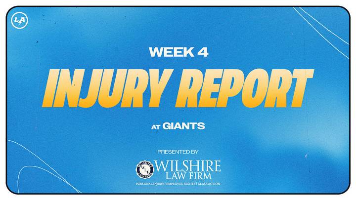 Week 4 Injury Report | Chargers at Giants: Becton & Bozeman Among 5 Who Don't Practice Wednesday