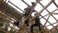 A hands-on education: Monroe County high school students building barn from the ground up