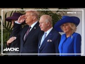 President Trump discussing global economy in UK