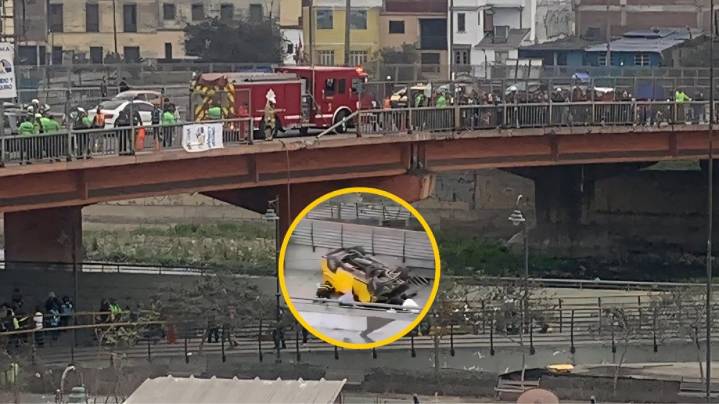 Cercado de Lima: Auto cae de puente en Av. Abancay y deja varios heridos (VIDEO)
