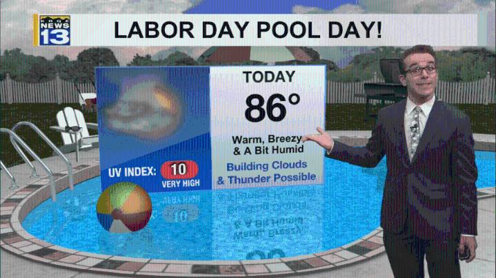 Labor Day storms, muggy, & breezy