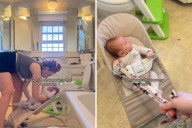Alone With Her Baby, Mom Struggles To Shower—Then She Tries a Viral Hack