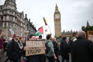 Miles protestas en Londres, Inglaterra, por visita de Donald Trump